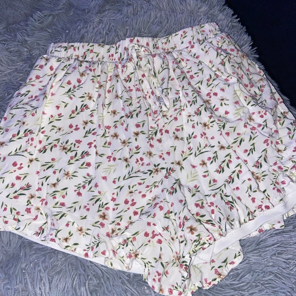 Blue Rain Flowery Shorts